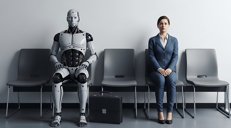 future jobs and disappearing professions concept with AI-driven workforce and digital innovation.